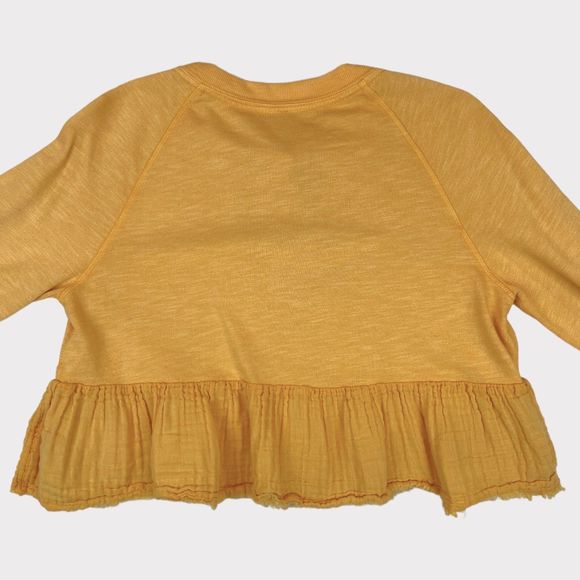 Free People Sweat Jane Front Tie Peplum Pullover Sweatshirt Top Women's Small - Picture 8 of 12